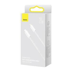 BASEUS CALD000102 Série dynamique 20W USB-C / Type-C à 8 broches Câble de données de charge rapide, Longueur du câble: 2M (blanc)